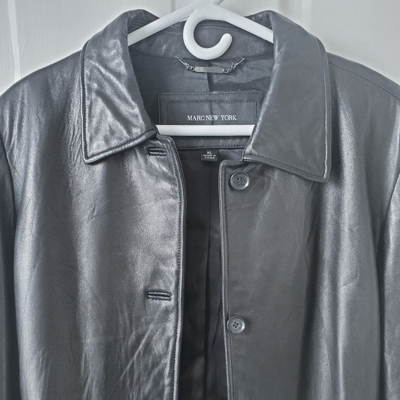 90s Vintage Leather Jacket - XL - Picture 3 of 4